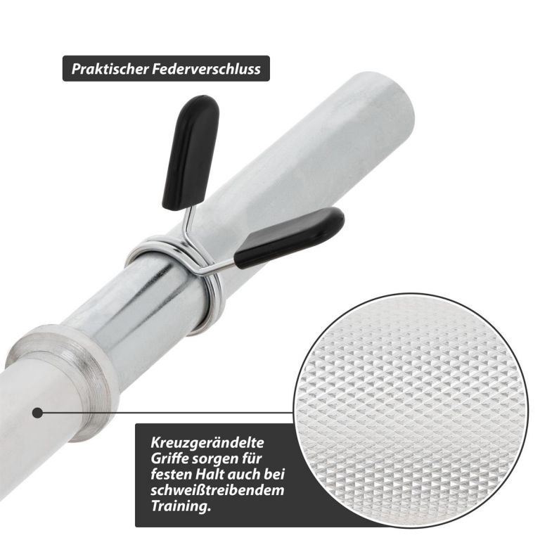 MAXXIVA Zakrzywiony dwuręczny gryf EZ 130 cm, srebrna